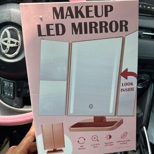 Pink LED Makeup Mirror